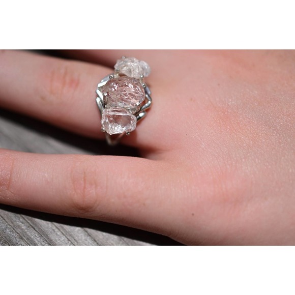 Alternative Engagement Ring Raw rustic Boho Promise Ring dainty unique s… - Picture 2 of 4